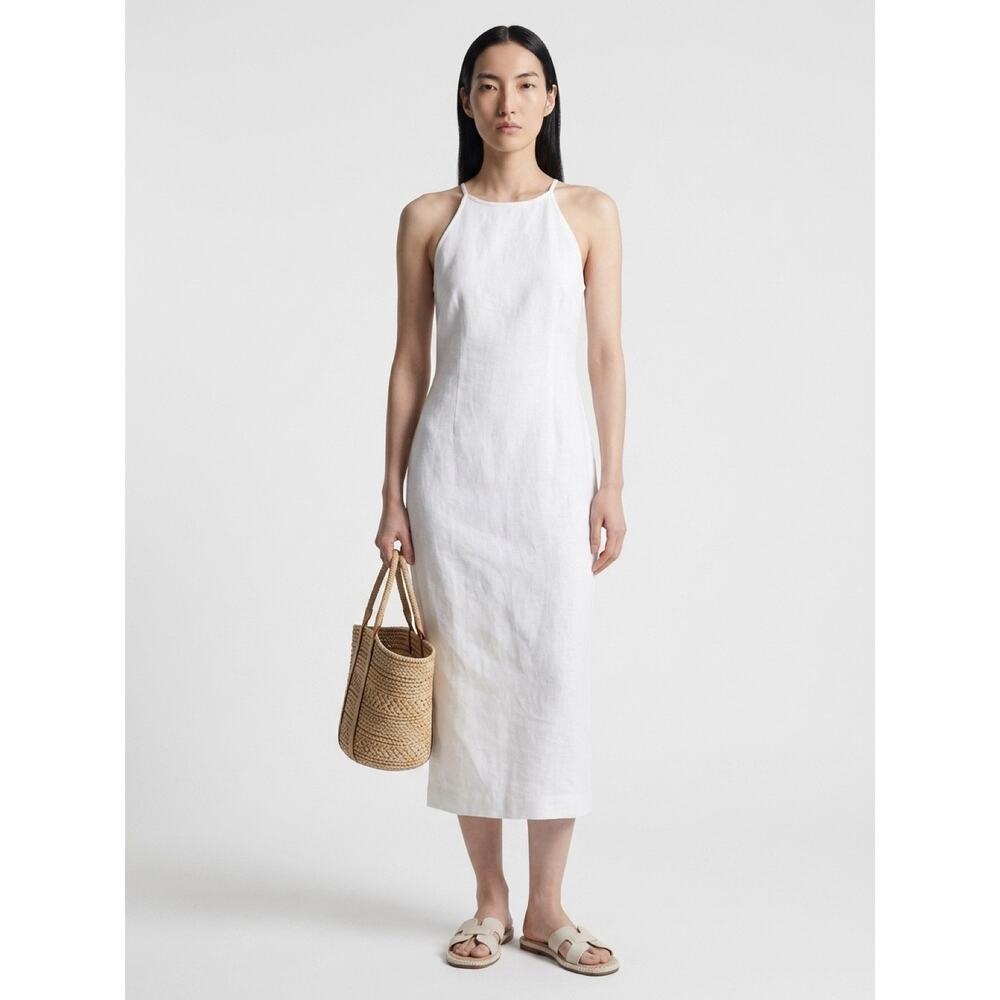 Madewell Women's White 100% Linen Halter Neck Dress Size 2